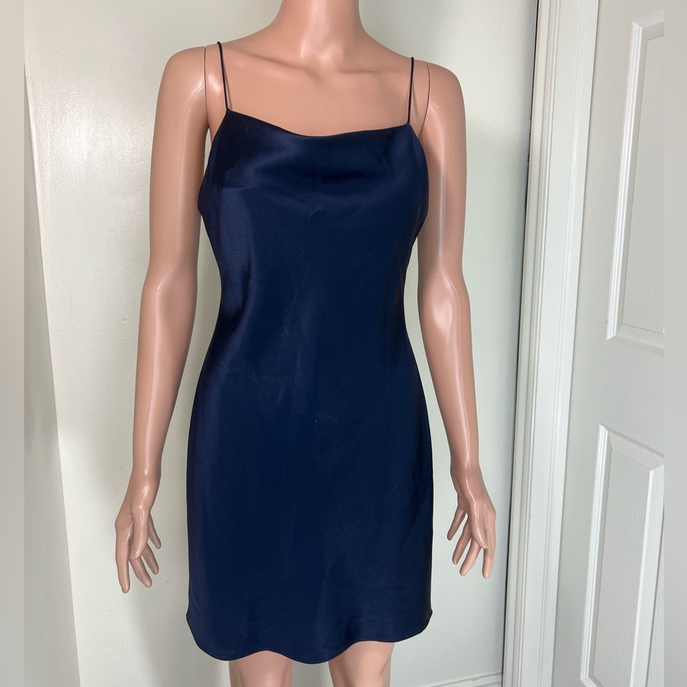 2 / $50 💙Alice + Olivia Silk Navy Blue Mini Slip Dress Silky